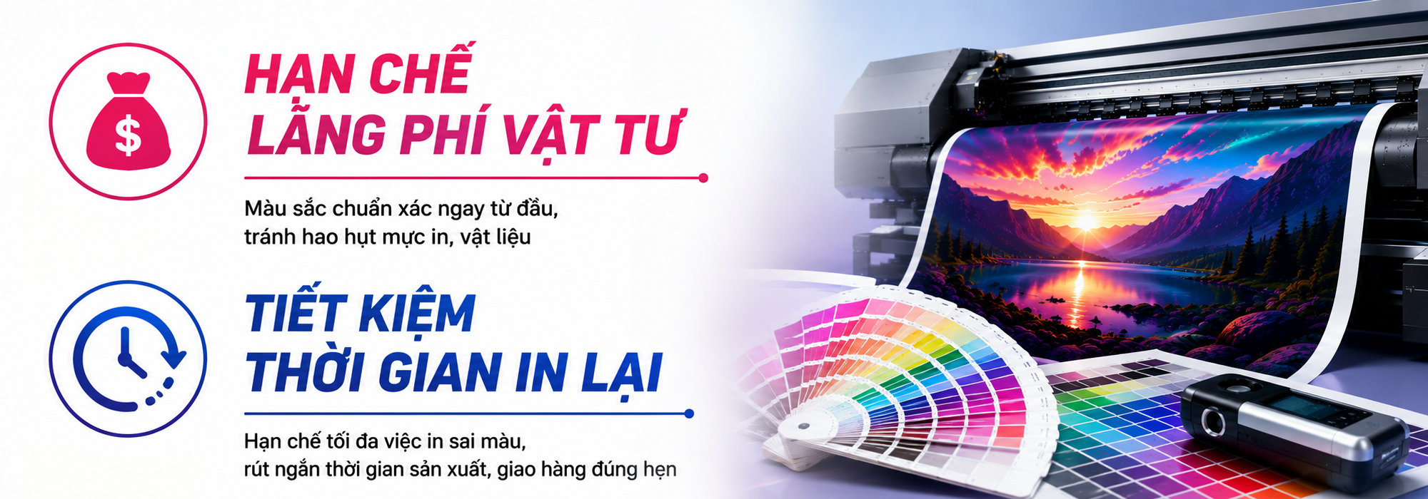cân chỉnh màu sắc giúp hạn chế lãng phí vật tư