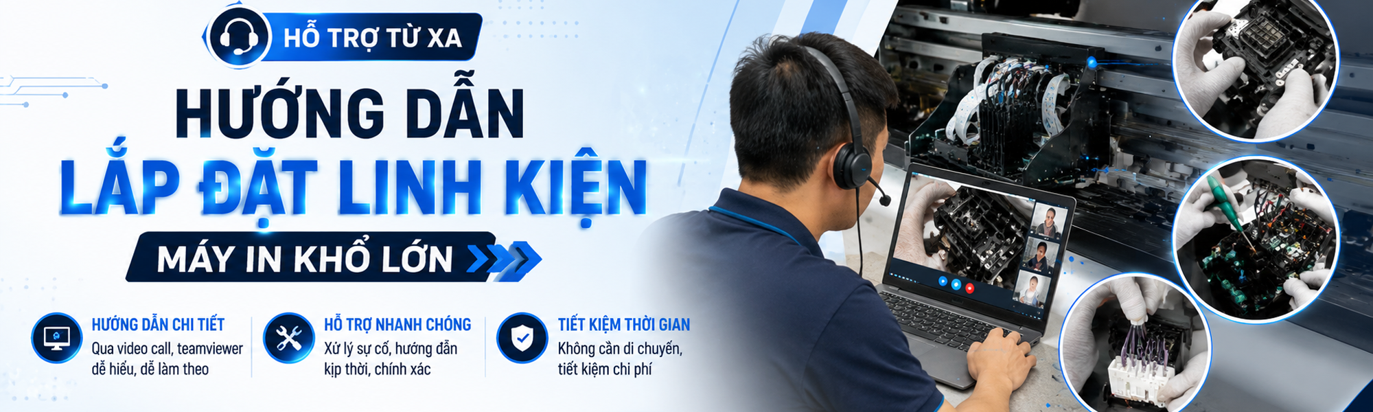 hỗ trợ hướng dẫn lắp đặt linh kiên từ xa